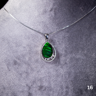 [NEW] Green Ammolite Teardrop Pendants [No. 14 - No. 16]