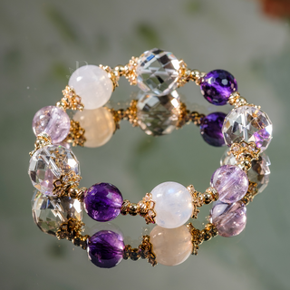 Luxe Moonstones, Rainbow Lavender Amethysts, Uruguayan Amethysts & Clear Quartz