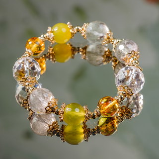 Luxe Garden Quartz, Green Serpentine, Flower Amber